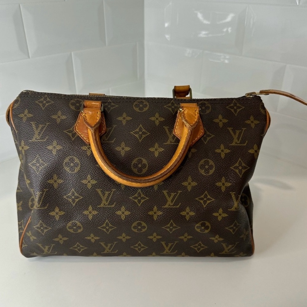 Louis Vuitton Brown and Tan Monogram Satchel